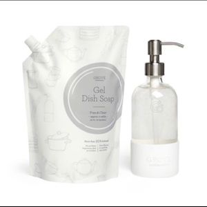 Elegant Glass Dish Soap Dispenser w/ Free Soap